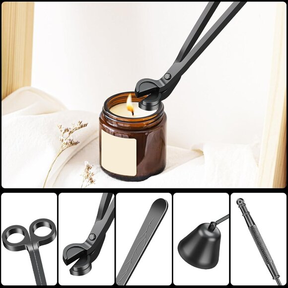 Candle Snuffer and Wick Dipper & Candle Accessory Set, 3 in 1 Candle Care Kit fo - Picture 4 of 9